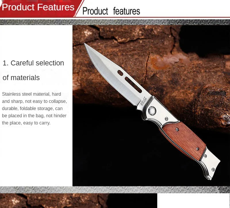 Heavy Duty Foldable Knife with High Hardness and Versatile Functions for Outdoor Activities