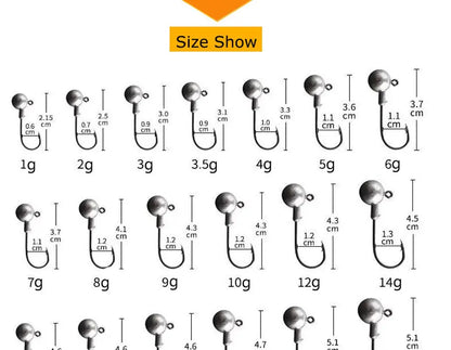 WODJYJ Jig Head Hooks (1g-28g)