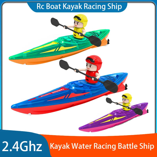 RC Kayak Racing Boat – 2.4G Remote Control Rowing Toy for Kids Water Games & Outdoor Fun
