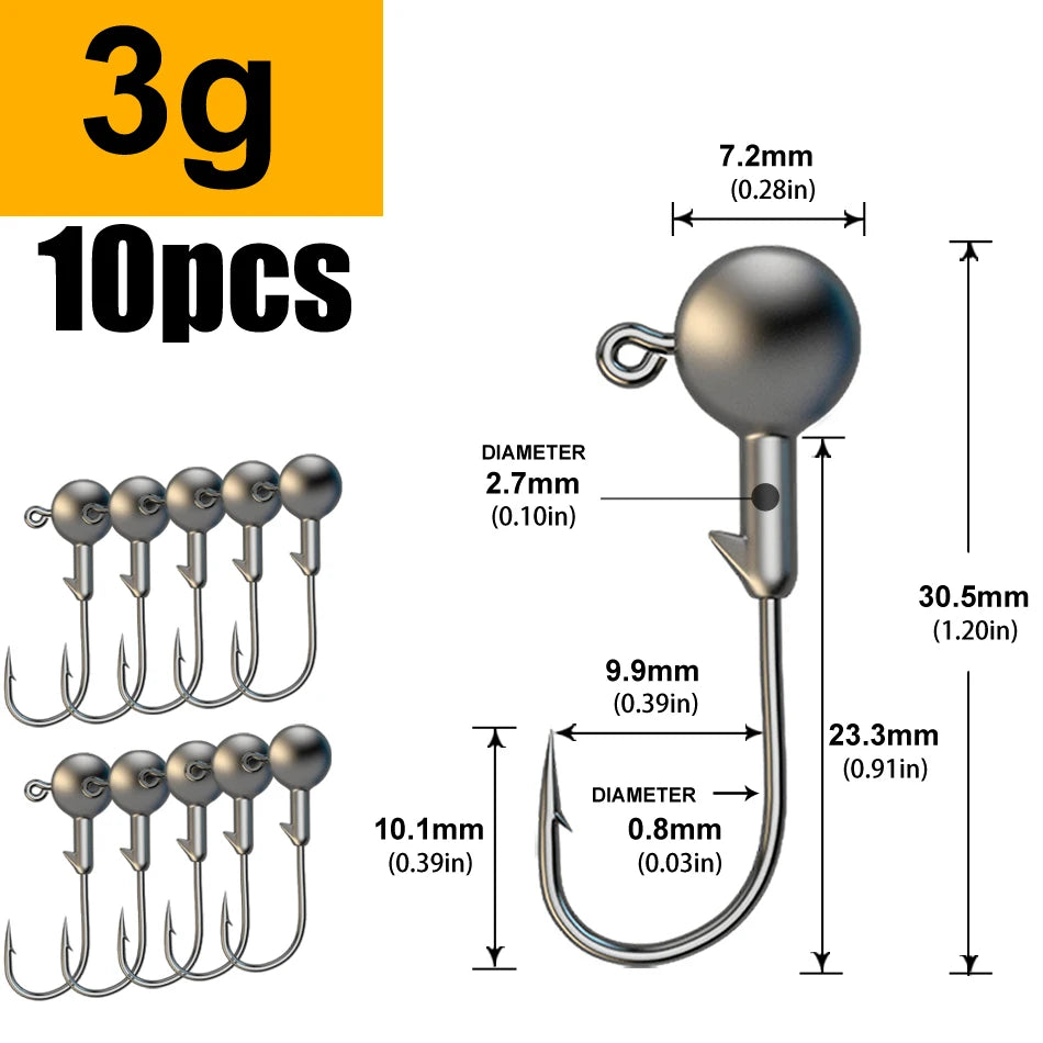 WODJYJ Jig Head Hooks (1g-28g)