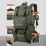 50L Camping Backpack Large Hiking Travel Bags Outdoor Sports Equipment Waterproof Oxford Shoulder Mountain Climbing Rucksack
