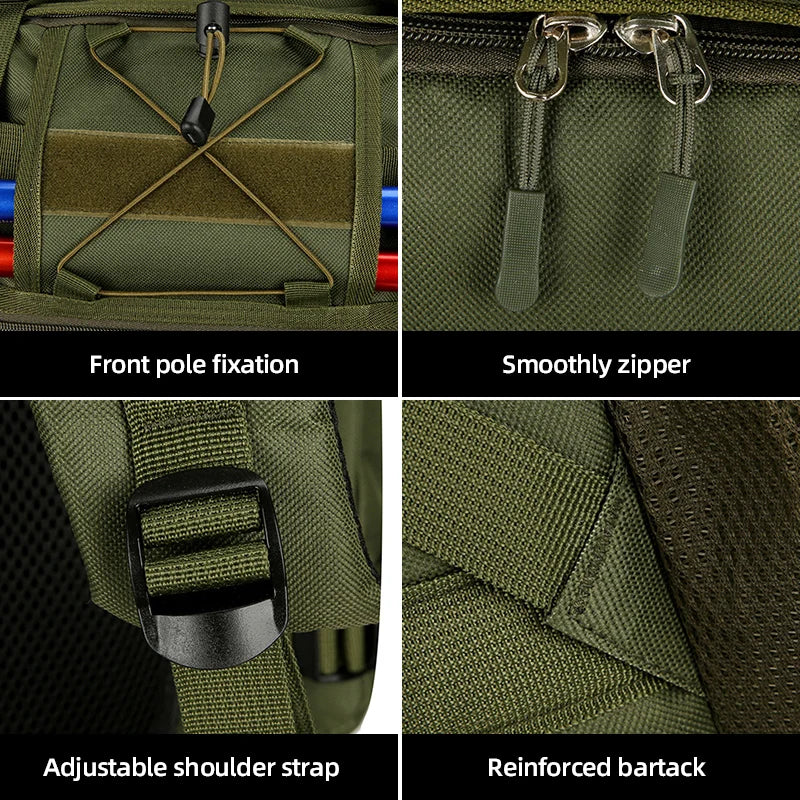 Fishing Backpack 90L Sports Hunting Equipment Storage Rucksack Outdoro Climbing Hiking Mountaineering Luggage Bag Molle Knapsack