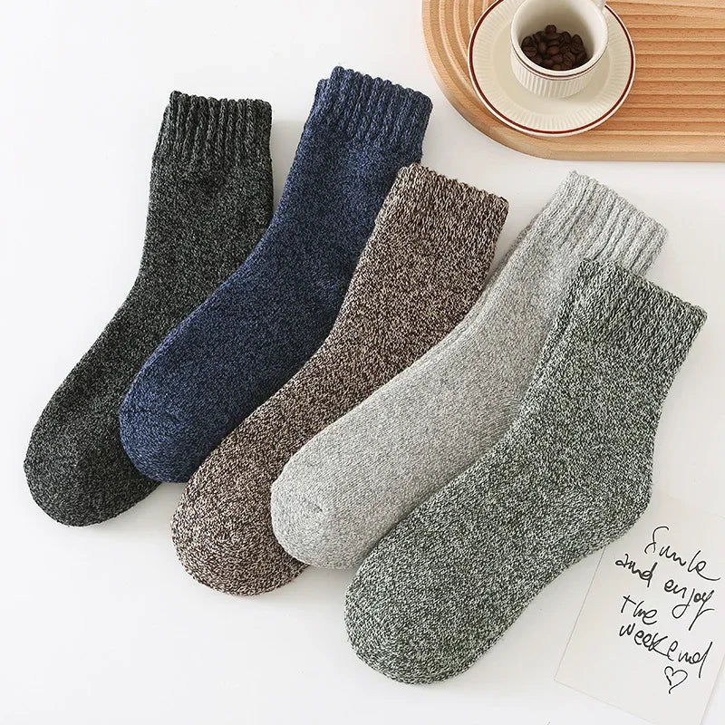 3 Pairs Men's Socks Winter Thick Towel Man's Outdoor Sports Long Socks Cold Resistant Frost Proof Snow Socks For Man Gift 39-44