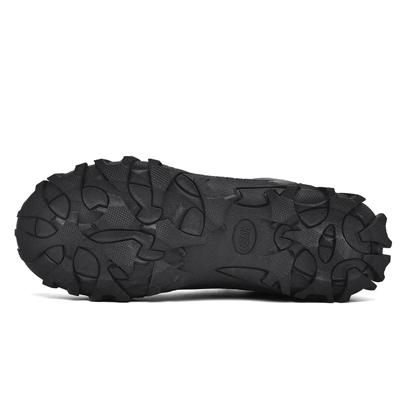 Men’s Genuine Leather Mountaineering Shoes – Anti-Slip Hiking Boots Outdoor Breathable Sports Footwear