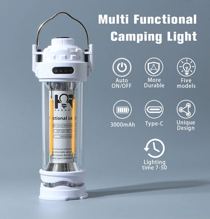 DOTWISE 3000mAH Camping Portable Retro Lantern Camping Lighthouse Tent Light Lantern Decor Waterproof Outdoor Atmosphere lights