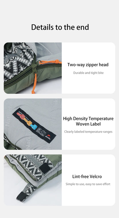 Naturehike L150 Sleeping Bag for Adults 3 Season Ultraligt Outdoor Camping Sleeping Bag Travel Warm Envelope Sleeping Bag