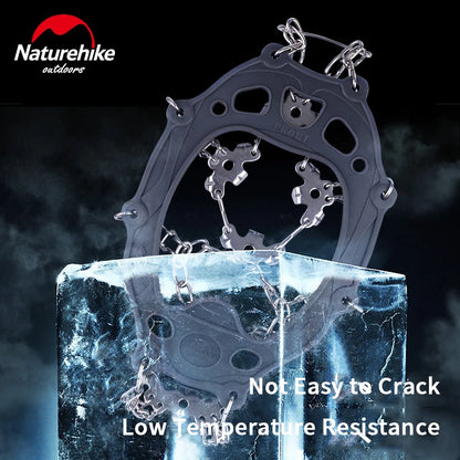 Naturehike-Non Slip Climbing Crampons Cleats Shoe Cover Ice Gripper for Spikes Hiking Winter Manganese Steel Outdoor Cleats Shoe
