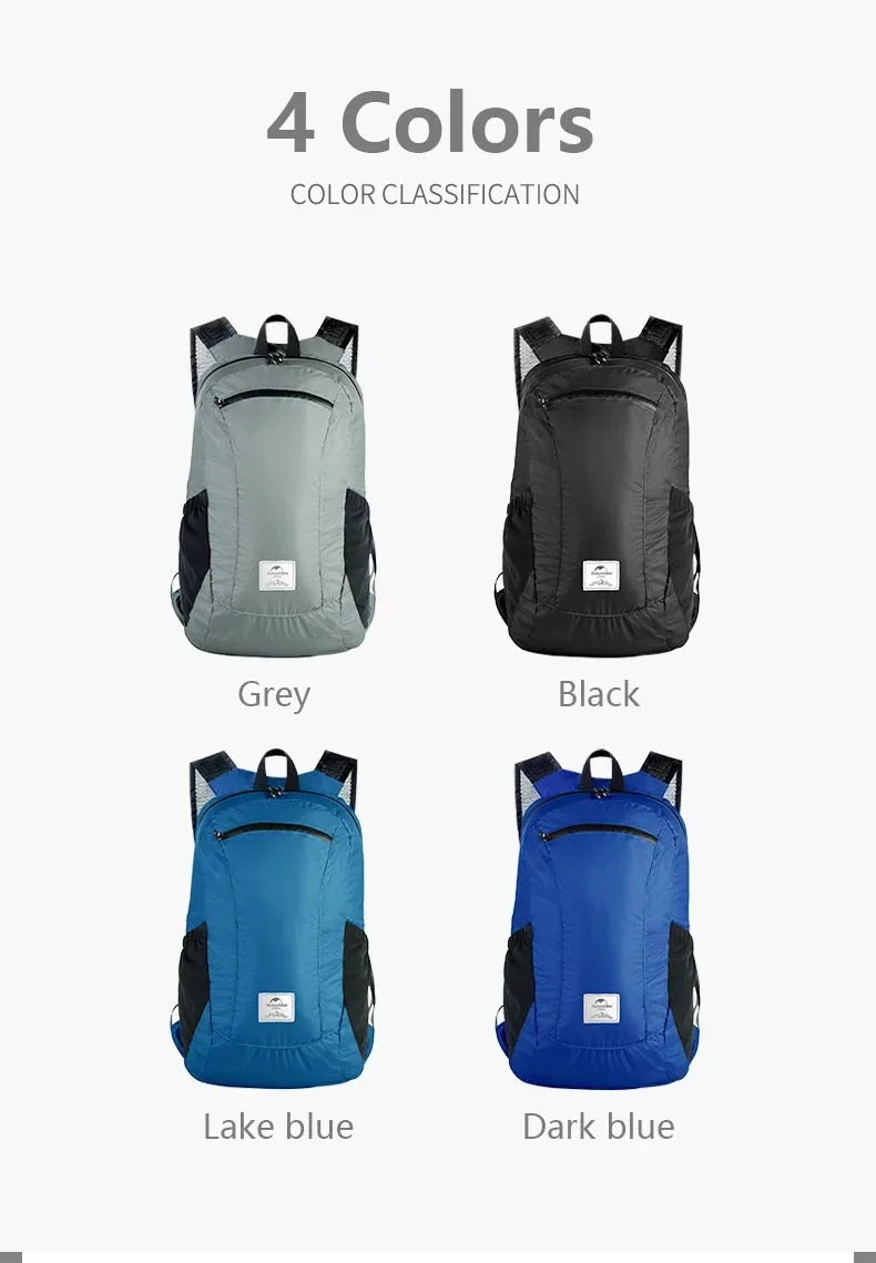 Naturehike Outdoor Hiking Bag 18L Lightweight Portable Backpack Foldable Waterproof Shoulder Bag for Women Men Airplane Travel