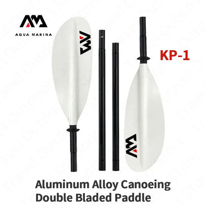 AQUA MARINA KP-1 Aluminum Alloy Double Bladed Paddle – 4-Section 230cm Kayak & Canoe Oar for Rowing & Surf Board
