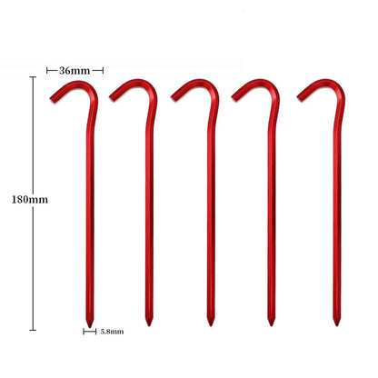 Lightweight Tent Pegs Campsite Ground Nails, 5pc/10pc 18cm Aluminum Alloy Shelter Tent Stakes, Camping Tent Accessories
