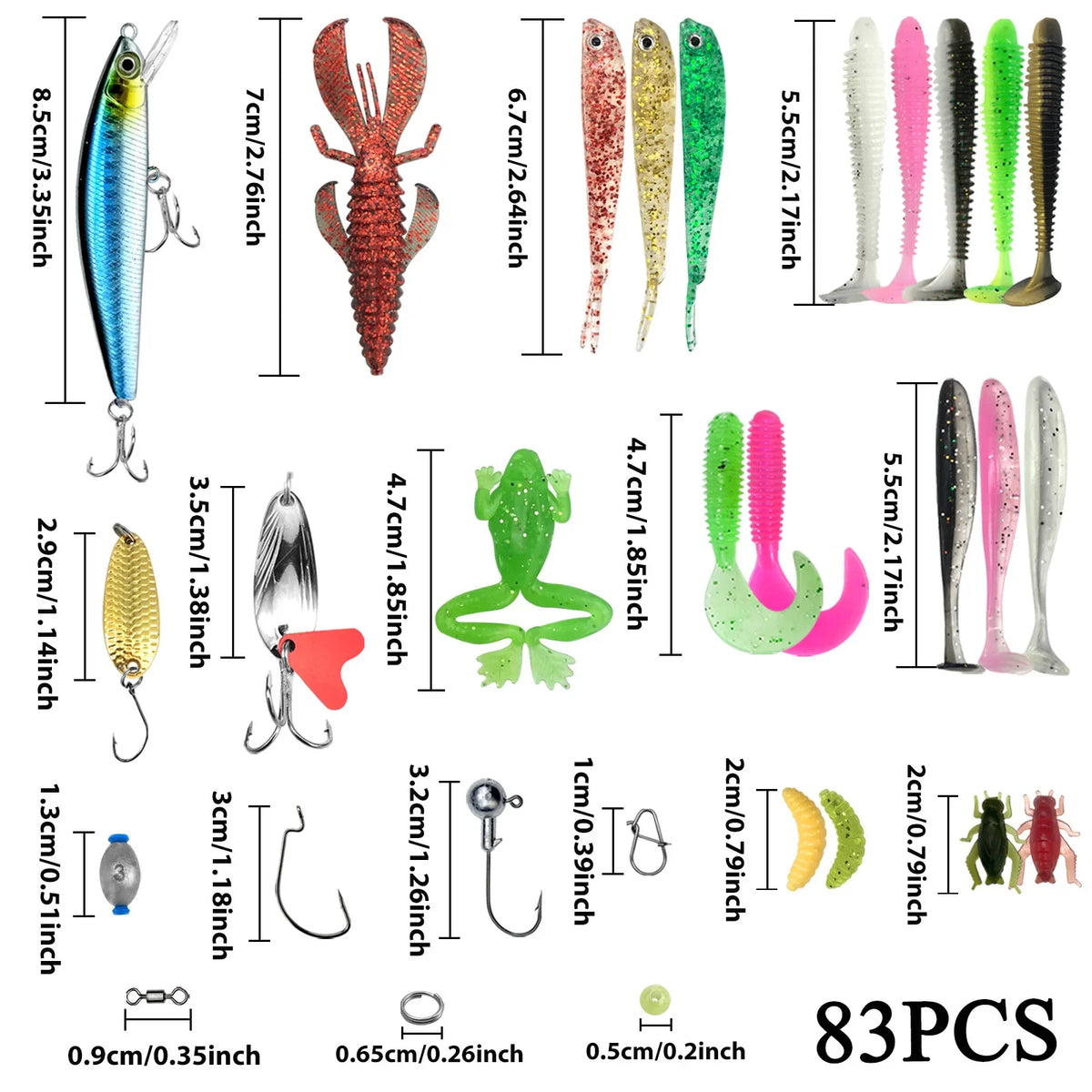 84/107pcs Fishing Lure Kit Soft and Hard Bait Set Gear Layer Metal Jig Spoon For Bass Pike Crank Tackle Accessories with Box