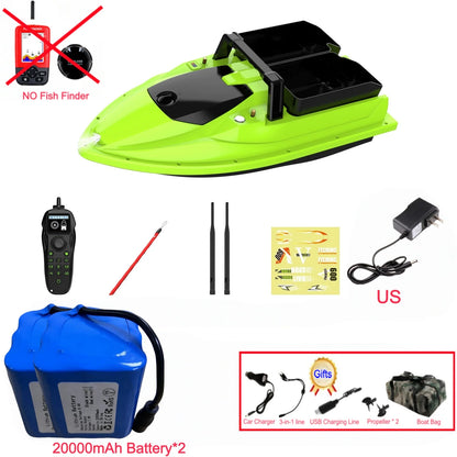 Sonar Bait Boat with Color Fish Finder Screen & Dual Hopper