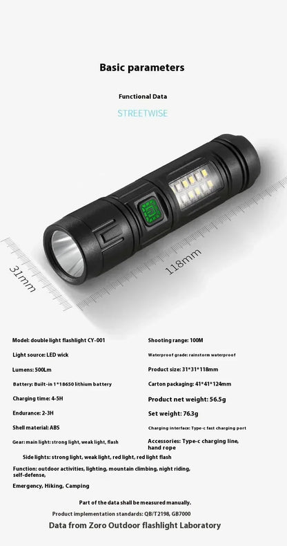 High Power Rechargeable LED Flashlight Strong Torch with Battery for Fishing Hunting Camping Lantern