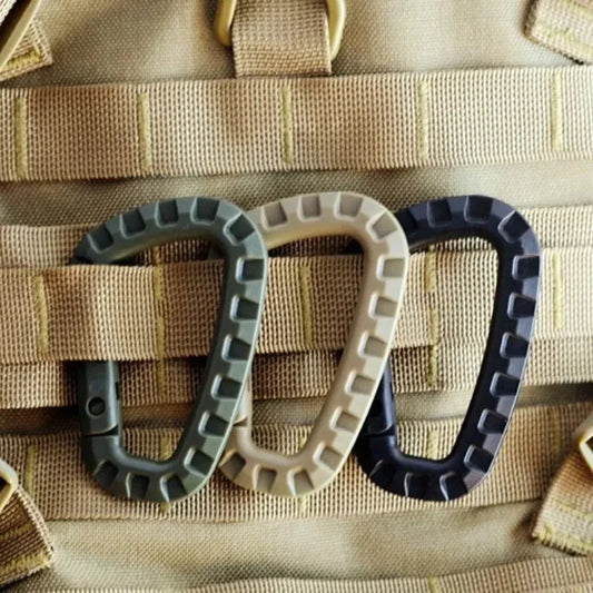 4/8/16pcs Tactical Plastic Carabiner Clip Keychain D-Shape Hard Spring Snap Gear Hook Outdoor Camping Hiking EDC Tools