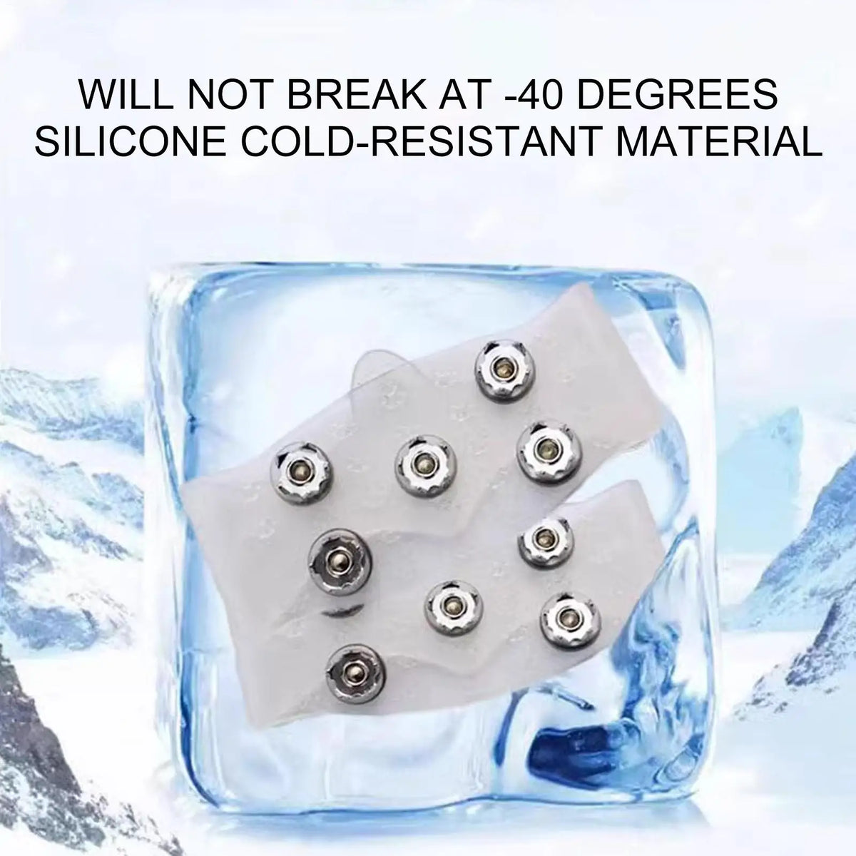 5 Studs Snow Ice Claw Anti-Skid Snow Ice Thermo Plastic Elastomer Climbing Shoes Spikes Grips Cleats Over Shoes Covers Crampons
