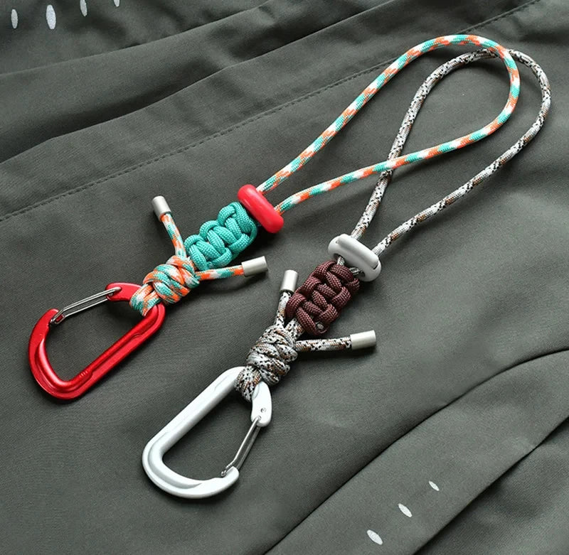 Quick-Release Paracord Water Bottle Hang Buckle Carabiner Portable Clip Multifunctional Hook for Outdoor Hiking Backpack