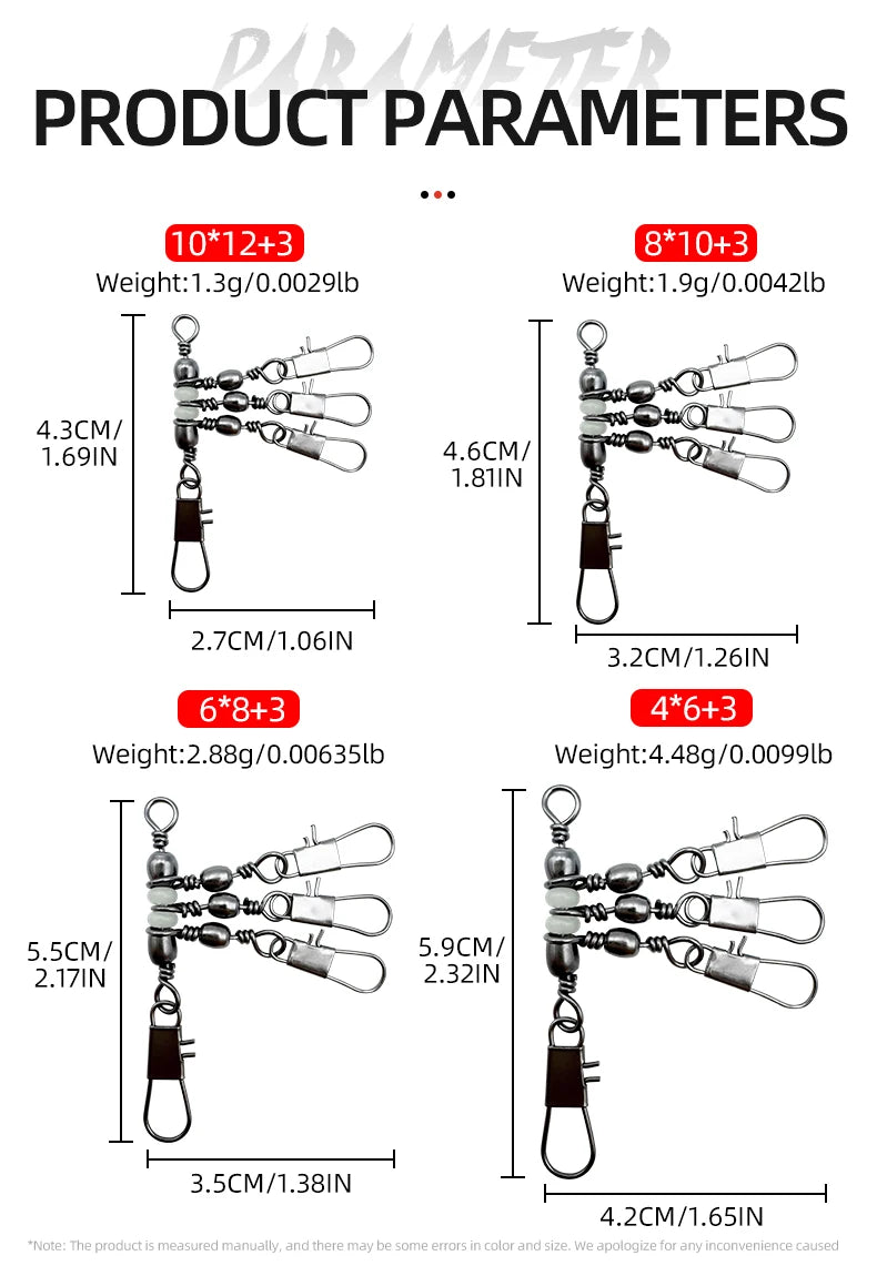 ShareShark Rolling Swivels with Solid Rings (10 Pack)