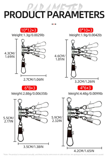 ShareShark Rolling Swivels with Solid Rings (10 Pack)