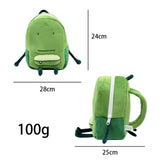 Kawaii Liam Plush Backpack Cute Green Shoulder Plushie Bag Creative Funny Doll Toys School Bags For Kids Boy Girl Holiday Gifts