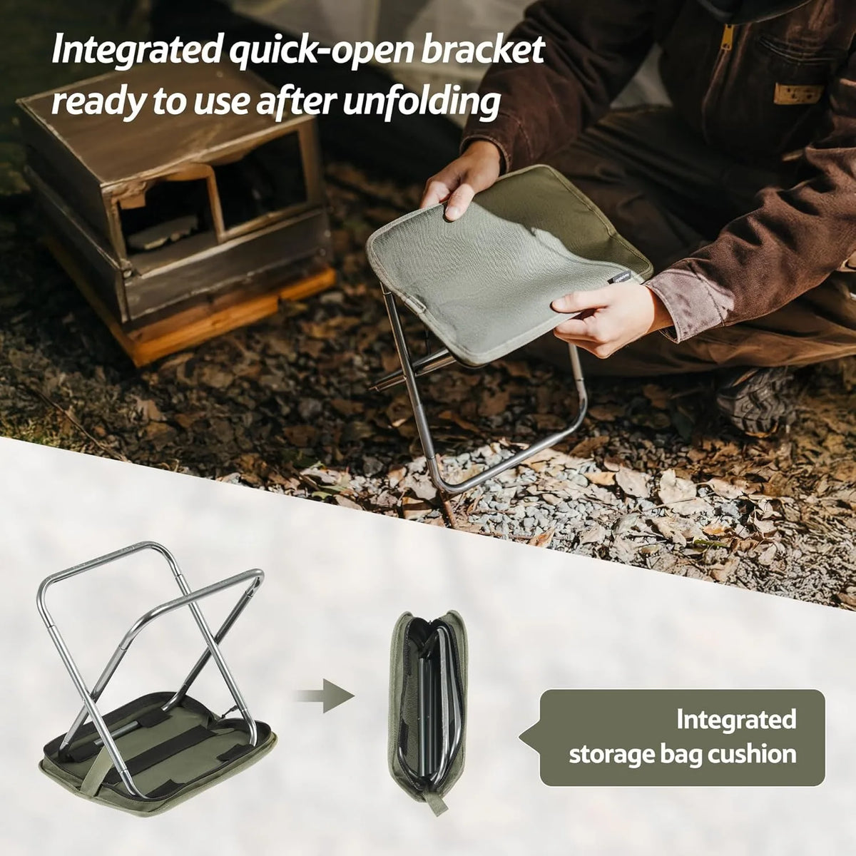 Naturehike Folding Stool for Outdoor Leisure Portable Lightweight Aluminum Chair High Load Travel Camping Foldable Fishing Chair