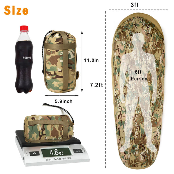 Tactical Military-Grade Akmax.cn Bivy Cover – 1.9lbs Waterproof Combat Sleeping Bag Sack for Army, Marine, Camping, Hiking