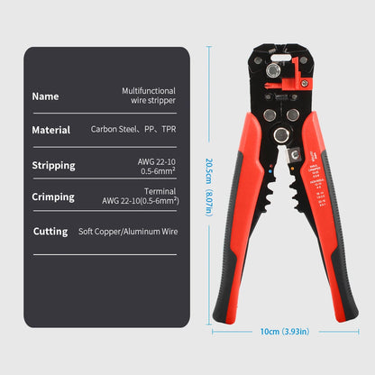 Wire Stripping Multifunctional Pliers AWG 24-10 Cable Cut Crimp Terminal Crimper Hand Tool for Electrician Wire Cutter