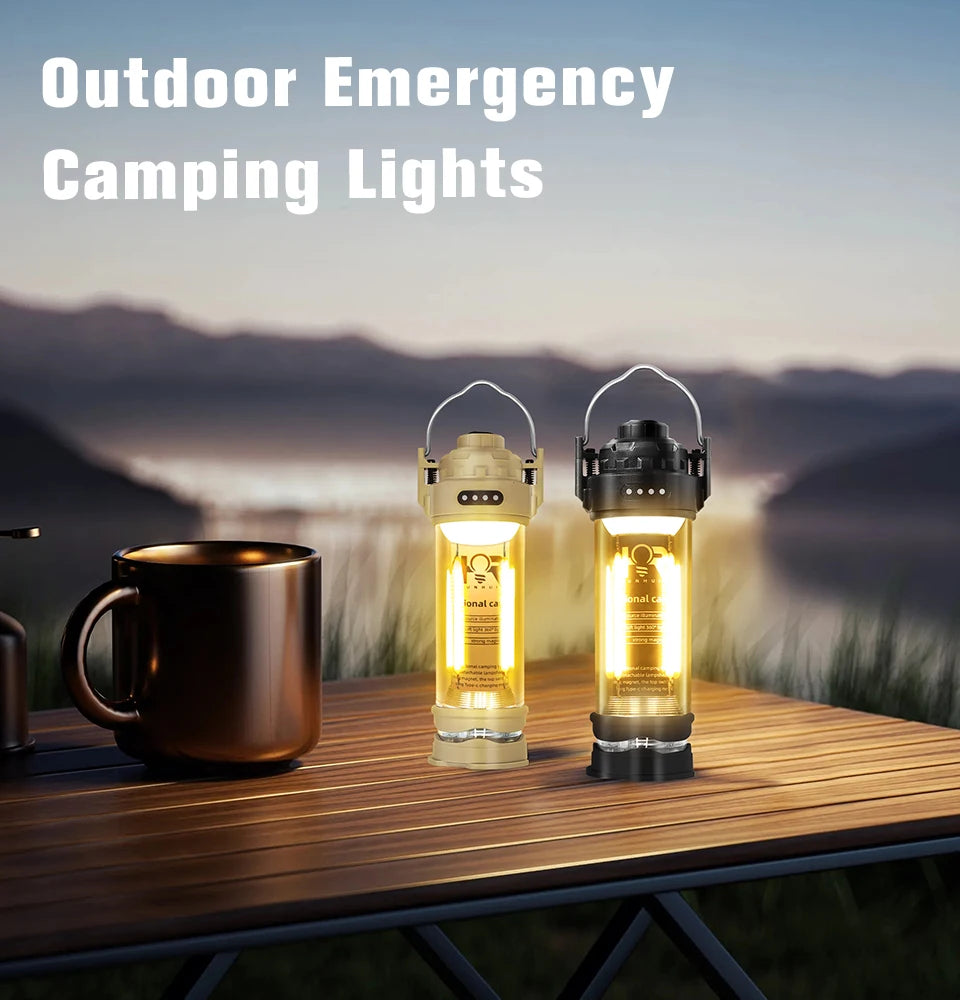 DOTWISE 3000mAH Camping Portable Retro Lantern Camping Lighthouse Tent Light Lantern Decor Waterproof Outdoor Atmosphere lights