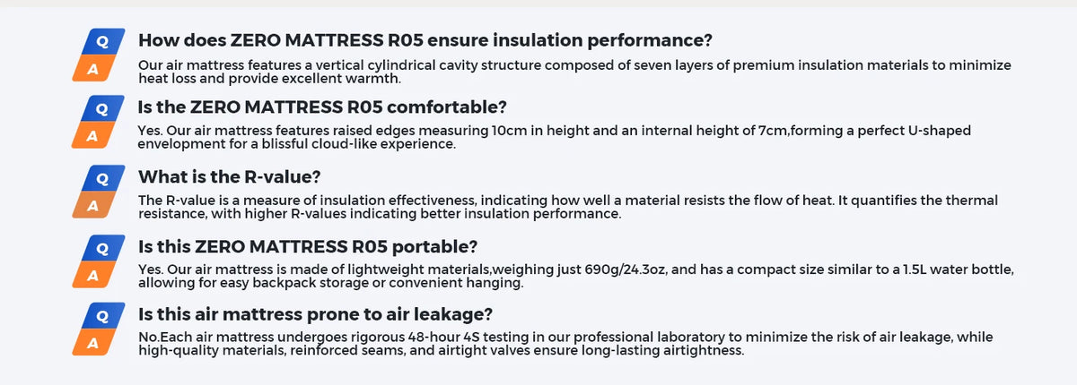 FLEXTAIL ZERO MATTRESS PLUS - 196cm Insulated Sleeping Pad with 5.6/6.0 R-Value, Ultralight Inflatable Camping Mat