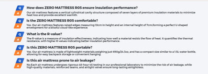 FLEXTAIL ZERO MATTRESS PLUS - 196cm Insulated Sleeping Pad with 5.6/6.0 R-Value, Ultralight Inflatable Camping Mat