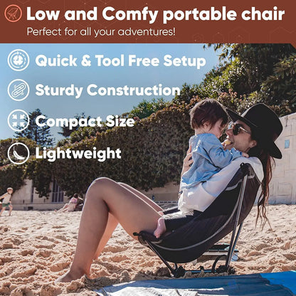 WESTTUNE 780g Ultralight Camping Chair Aluminum Alloy Lightweight Outdoor Folding Chair Moon Chair for Backpacking Hiking Travel