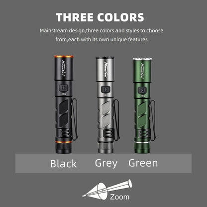 Zoom Mini EDC High Bright LED Pen Flashlight USB Rechargeable Magnet Small Torch Outdoor Camping Hiking Emergency Lighting Light