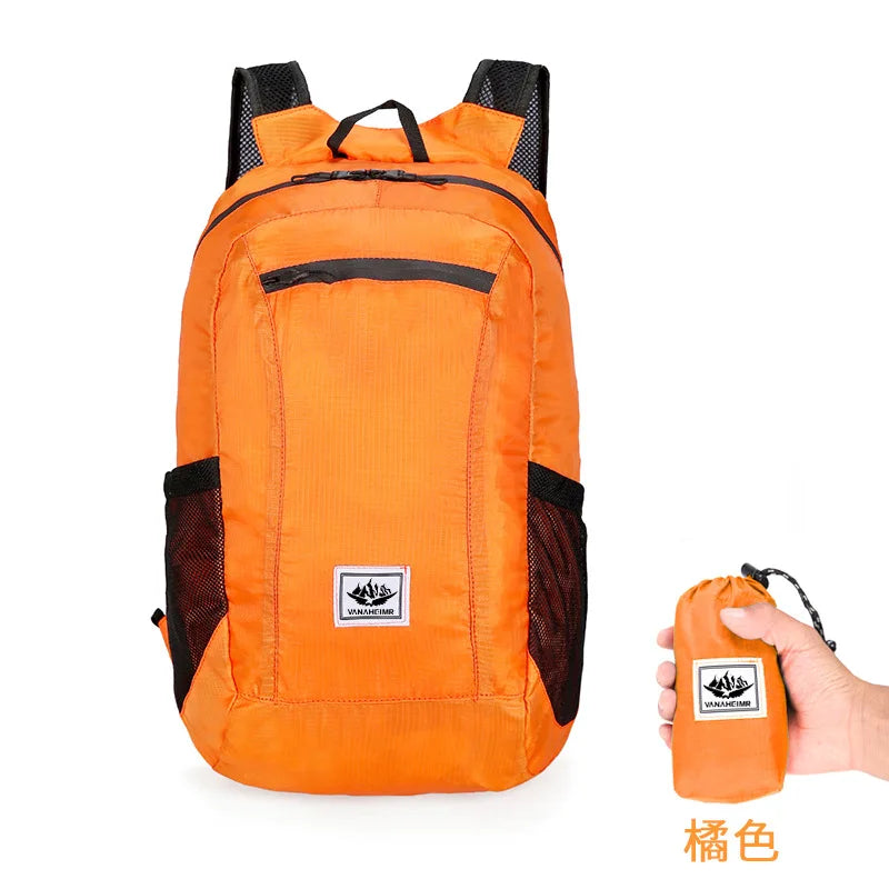 Portable Foldable Backpack Folding Mountaineering Bag Ultralight Outdoor Climbing Cycling Travel Knapsack Hiking Daypack 18L