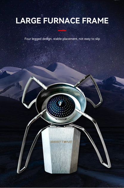 WESTTUNE Camping Spider Stove Outdoor Folding Card Stove Portable Windproof Gas Burner Camping Tableware for Hiking Picnic BBQ