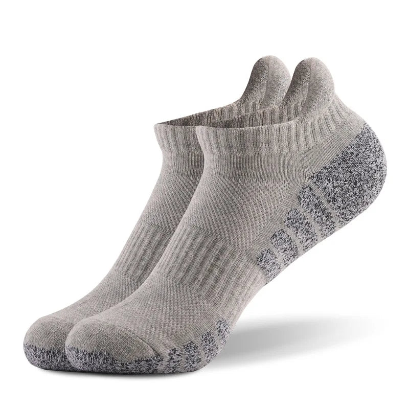 3 Pairs Thickened Towel Bottom Running Mesh Boat Non-Slip Breathable Sports Low Cut Men's Women's Socks
