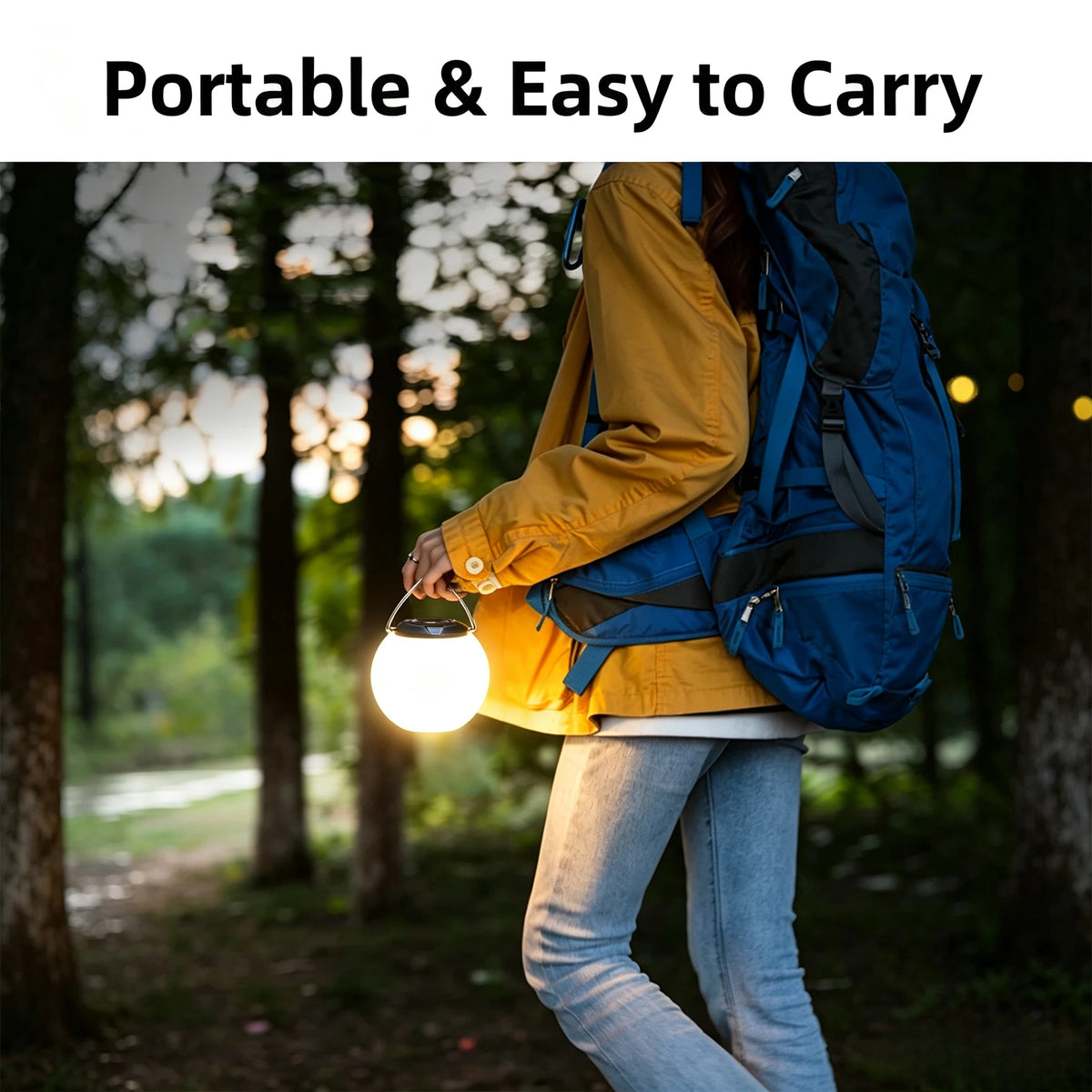 Portable Camping Lantern Rechargeable LED Picnic Lamp MINI Egg-Shaped Squeeze Silicone Light for Outdoor Cozy Ambience