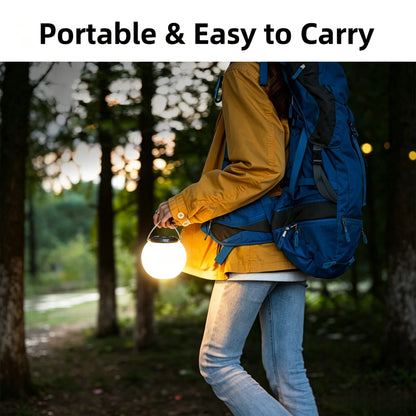 Portable Camping Lantern Rechargeable LED Picnic Lamp MINI Egg-Shaped Squeeze Silicone Light for Outdoor Cozy Ambience