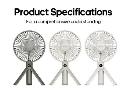 New Portable Folding Handheld Fan 3000mAh Desktop Rechargeable Fan Angle Adjustable for Home Outdoor Travel Camping