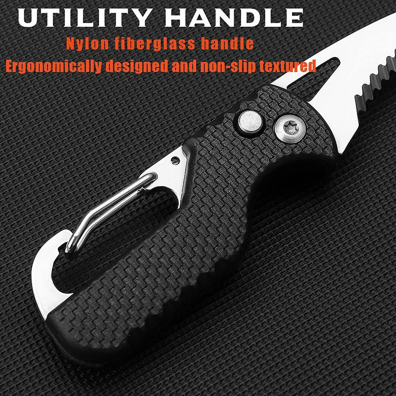 Portable Folding Knife Express Package Knife Gift Keychain Serrated Hook Knife Outdoor Camping Carry-on Survival Tool Box Opener