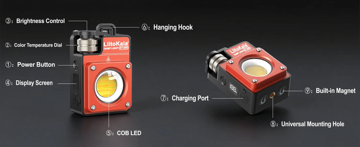 LiitoKala XY-009 Portable Rechargeable LED Camping Light Multi-Functional Carry-On Outdoor Activity Long Life