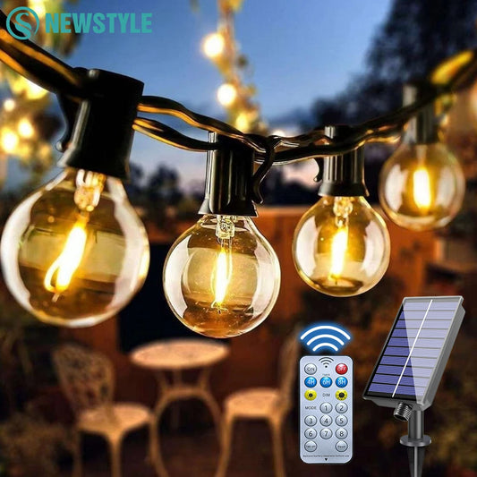 Solar G40 Globe String Lights – IP65, Shatterproof, Remote