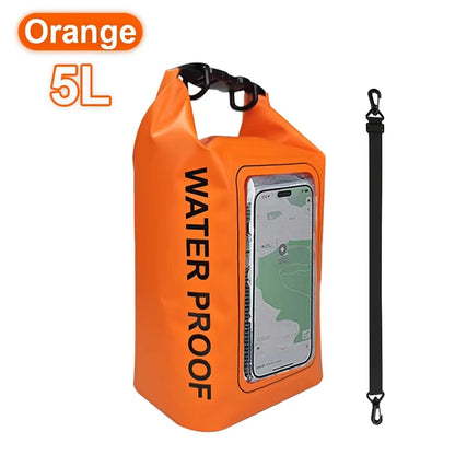 2L/5L PVC Swimming Waterproof Bag,Mobile Phone Waterproof Dry Bag for Trekking Drifting Rafting Surfing Boating Storage Bag