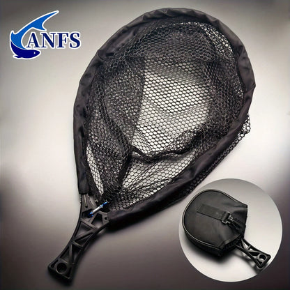 ANFS Foldable Rubber Mesh Trout Net with Bag