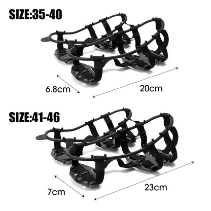 1Pair 24 Teeth Anti-Slip Ice Grips Gripper Shoes Boot Hiking Ice Climbing Shoe Spikes Climbing Chain Crampons Shoes Cover