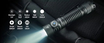 Sofirn SP31 V3.0 Powerful Tactical Flashlight SST40/519A 2000lm 18650 LED Torch USB C Rechargeable Light Lamp with Dual Switch