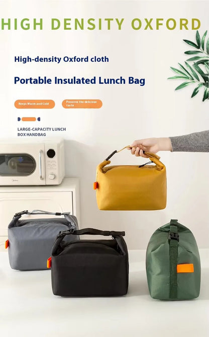 Japanese Minimalist Lunch Bag Thickened Aluminum Foil Insulated Bento Bag for Work School Picnic Outdoor Pack