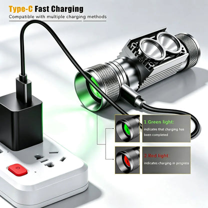 USB-C led headlamp Fishing Use 18650 headlight Torch Hunting head lamp Camping Headlamp Memory Dimming Flashlight Runing light