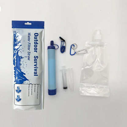 Portable Emergency Survival Water Filter Straw, Physical Purification Drinking Straw for Camping & Hiking