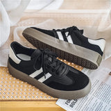Men’s Trendy Leisure Sneakers – Soft Leather Low-Top Walking Shoes | Wear-Resistant Casual Sports Footwear