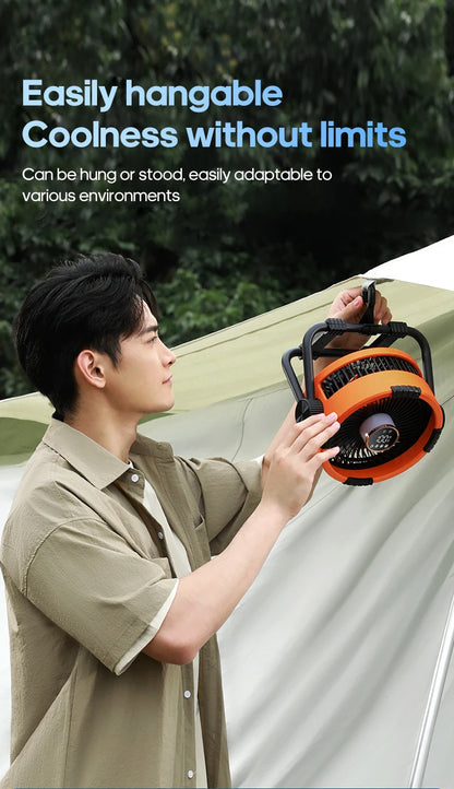 20000mAh Outdoor Camping Fan 6 in 1 Portable Rechargeable Wireless Tent Ceiling Fan with LED Light Camping Air Circulator
