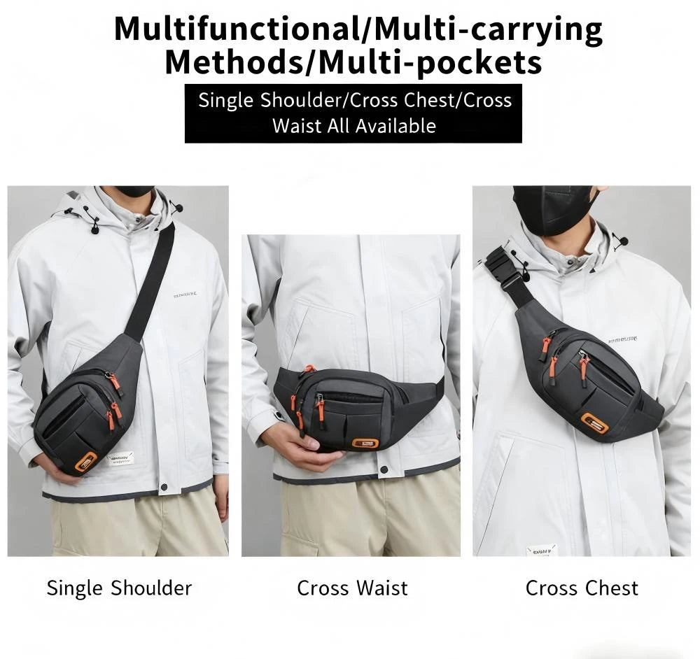 Homefish Unisex Waist Bag Multifunctional Large Capacity Splash Resistant Wear Resistant Worksite Outdoor Fanny Pack
